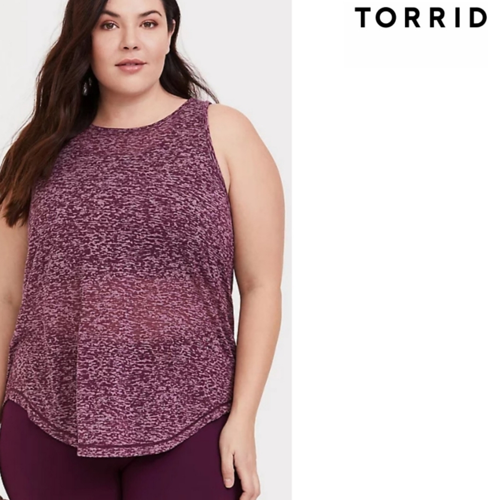 Torrid Burgandy 2fer Sports Bra & Burnout Tank